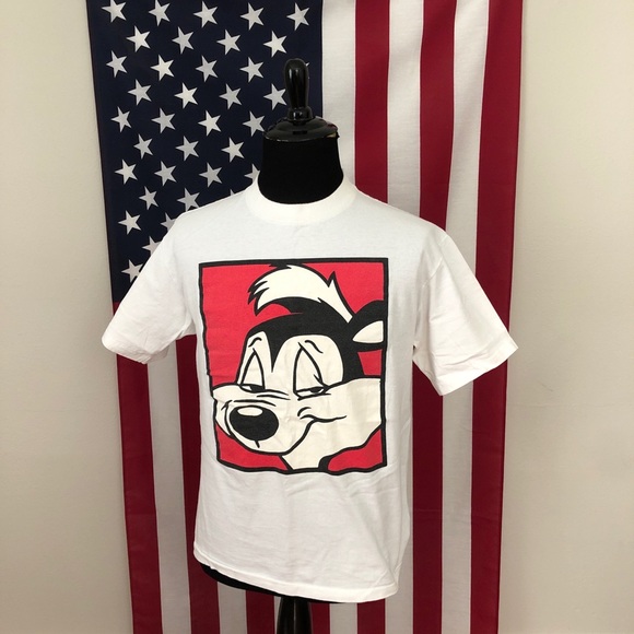90s Pepe le Pew Skunk acme T-Shirt men's LARGE